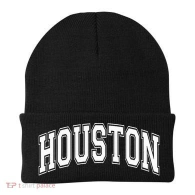 Houston Texas Tx Varsity Style White Font Beanie