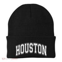 Houston Texas Tx Varsity Style White Font Beanie thumb 0