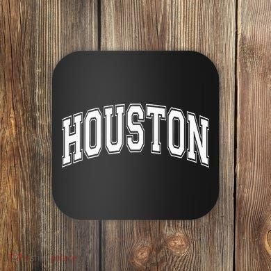 Houston Texas Tx Varsity Style White Font Coaster
