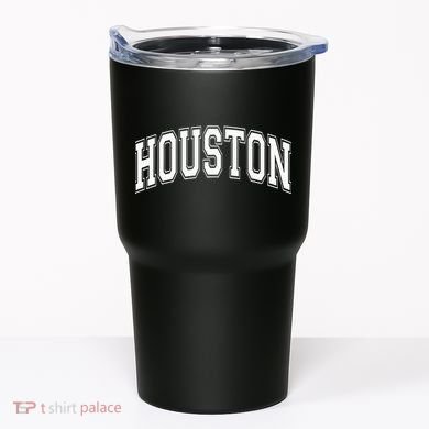 Houston Texas Tx Varsity Style White Font Tumbler