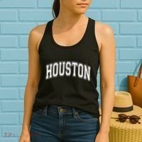 Houston Texas Tx Varsity Style White Font Women's Tank Top thumb 2