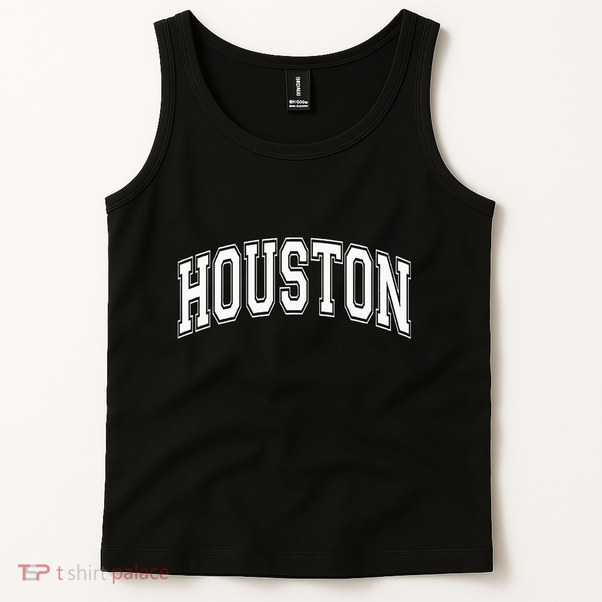 Houston Texas Tx Varsity Style White Font Tank Top