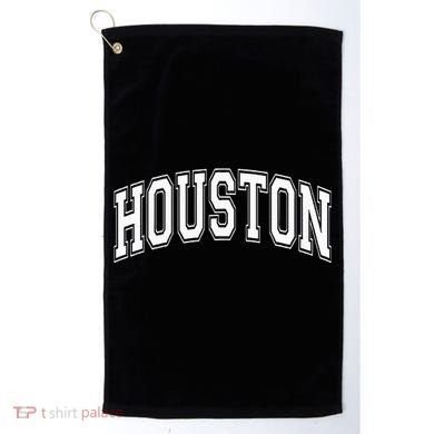Houston Texas Tx Varsity Style White Font Golf Towel