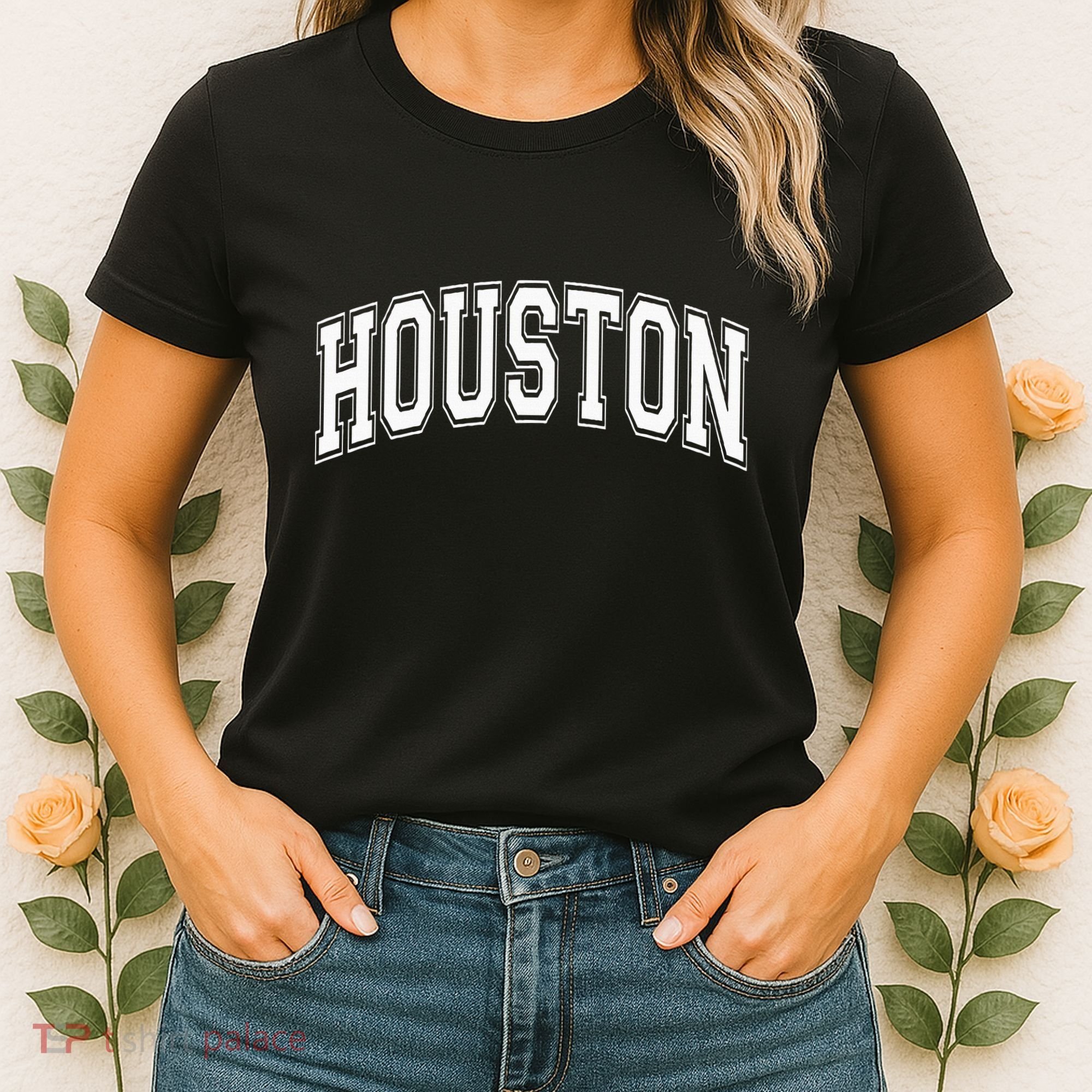 Houston Texas Tx Varsity Style White Font Women's T-Shirt
