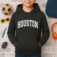 Houston Texas Tx Varsity Style White Font Kids Hoodie thumb 2