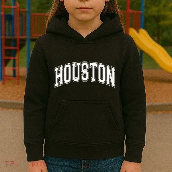 Houston Texas Tx Varsity Style White Font Kids Hoodie