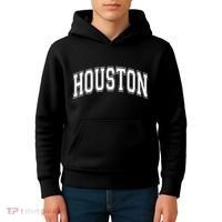 Houston Texas Tx Varsity Style White Font Kids Hoodie thumb 4