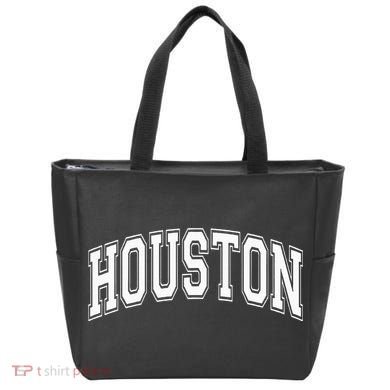Houston Texas Tx Varsity Style White Font Tote Bag