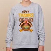 Happy Thanksgiving Turkey Pie Holiday Women's Sweatshirt thumb 0
