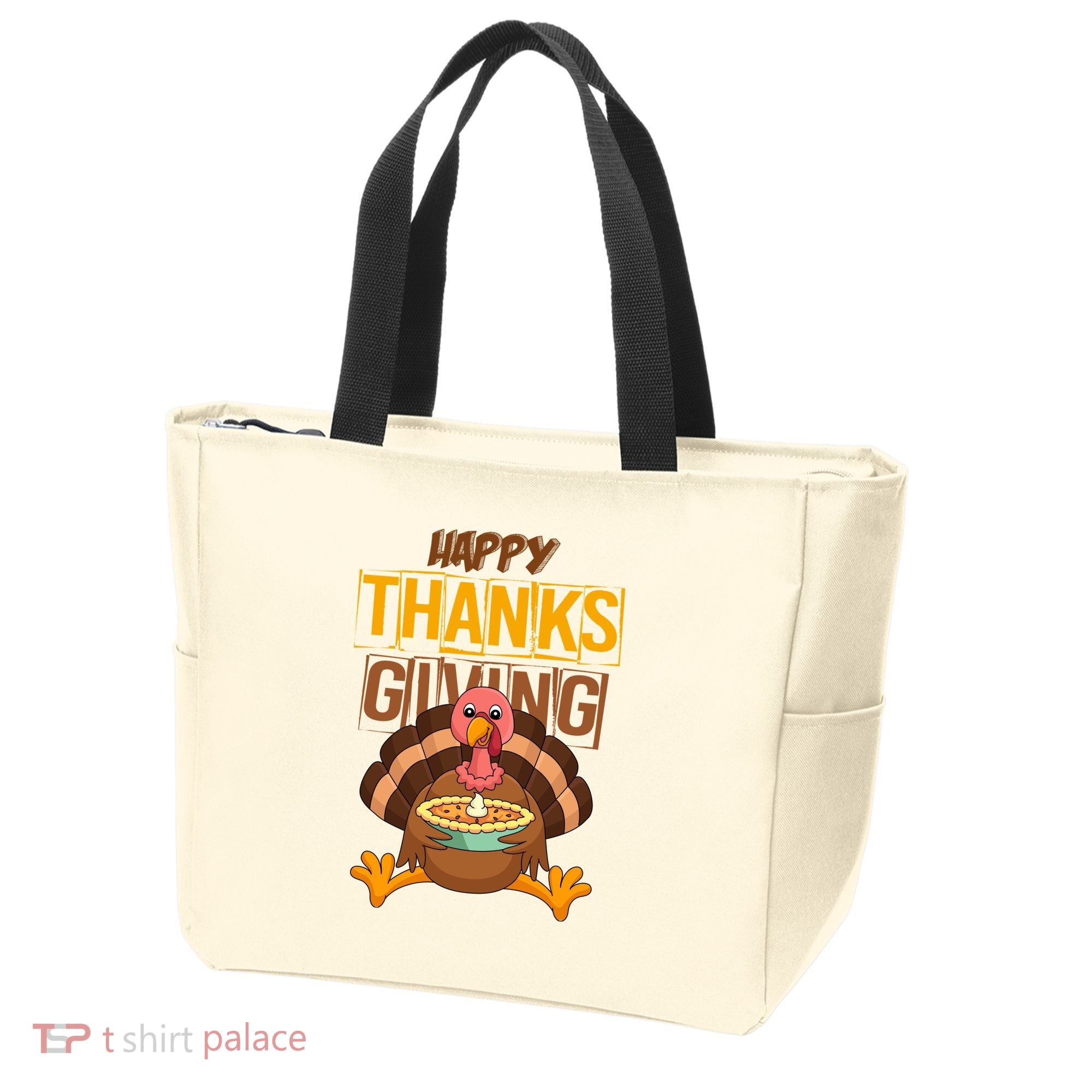Happy Thanksgiving Turkey Pie Holiday Tote Bag