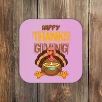 Happy Thanksgiving Turkey Pie Holiday Coaster thumb 0