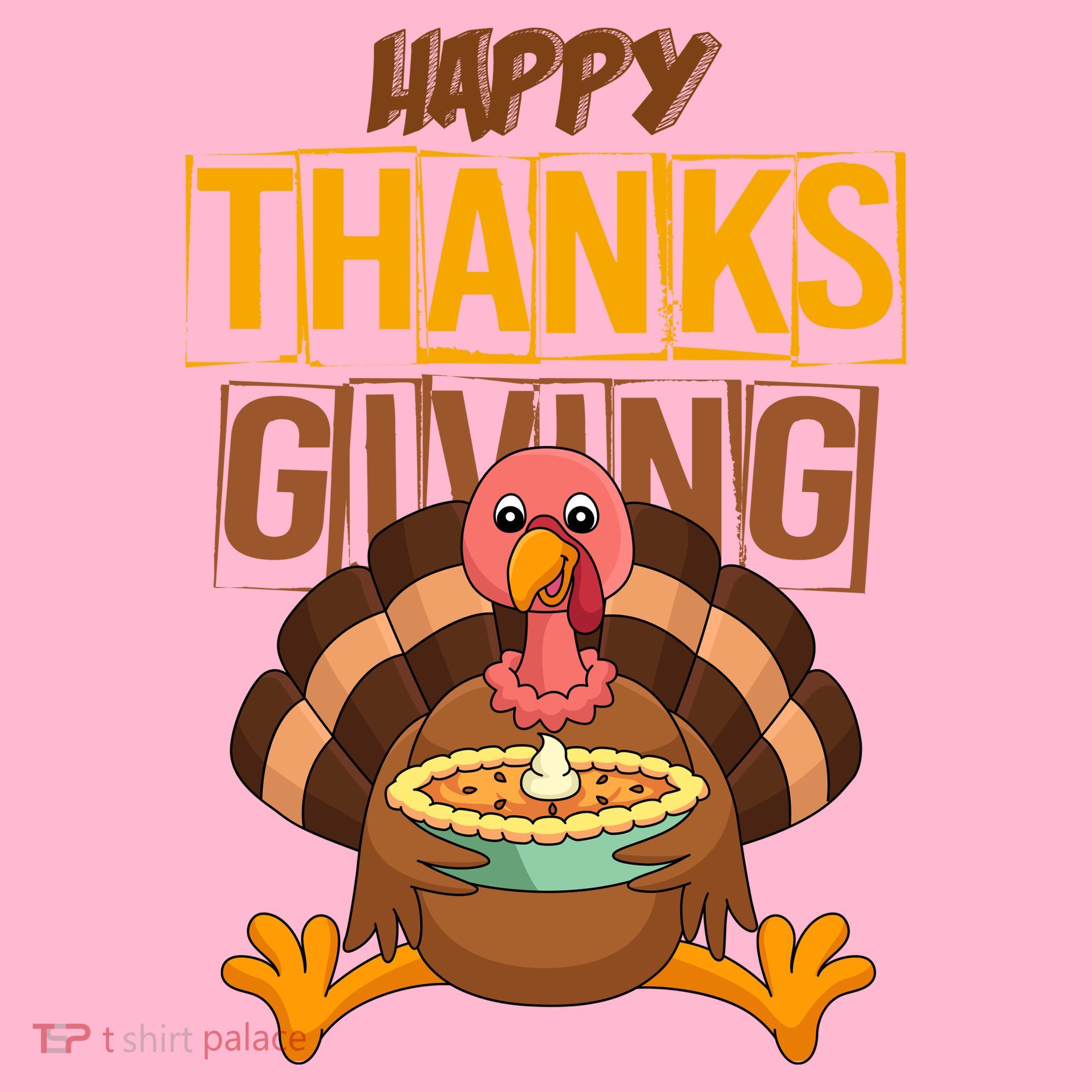 Happy Thanksgiving Turkey Pie Holiday Coaster