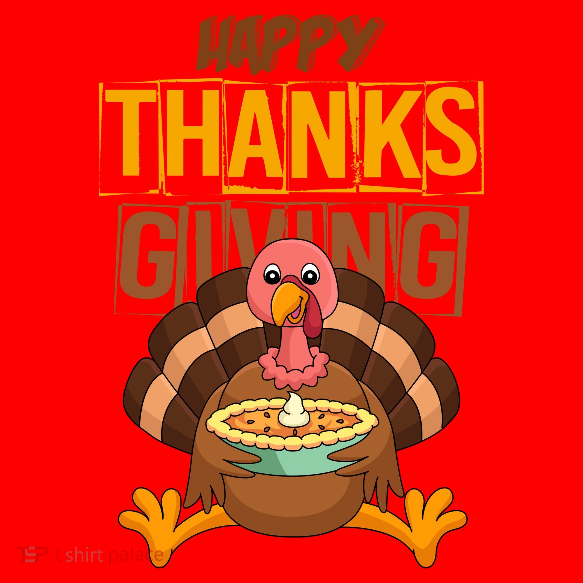 Happy Thanksgiving Turkey Pie Holiday Santa Hat