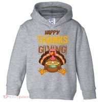 Happy Thanksgiving Turkey Pie Holiday Toddler Hoodie thumb 0