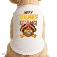 Happy Thanksgiving Turkey Pie Holiday Doggie Tank thumb 0