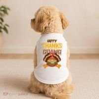 Happy Thanksgiving Turkey Pie Holiday Doggie Tank thumb 2