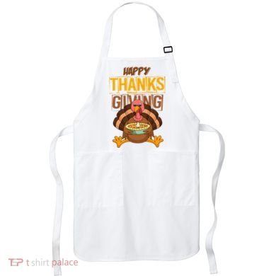 Happy Thanksgiving Turkey Pie Holiday Apron