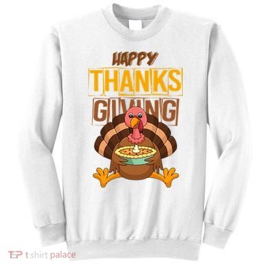 Happy Thanksgiving Turkey Pie Holiday Sweatshirt