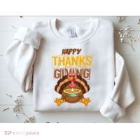 Happy Thanksgiving Turkey Pie Holiday Sweatshirt thumb 2