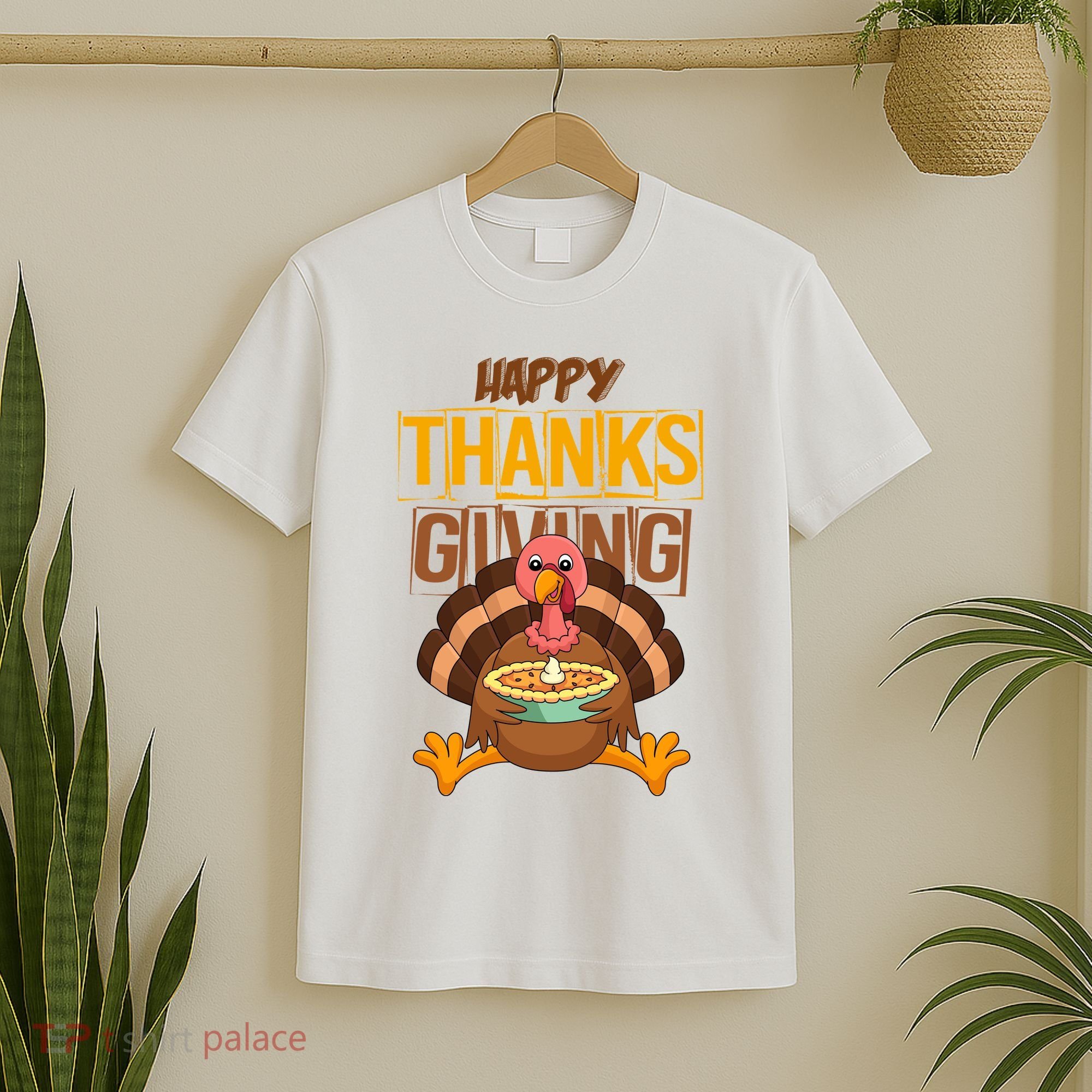 Happy Thanksgiving Turkey Pie Holiday T-Shirt