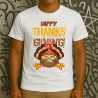 Happy Thanksgiving Turkey Pie Holiday T-Shirt thumb 3