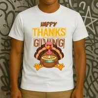 Happy Thanksgiving Turkey Pie Holiday T-Shirt thumb 3