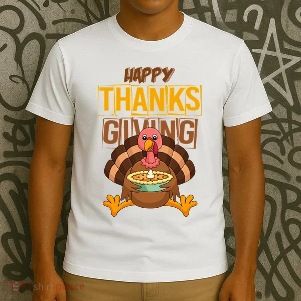 Happy Thanksgiving Turkey Pie Holiday T-Shirt