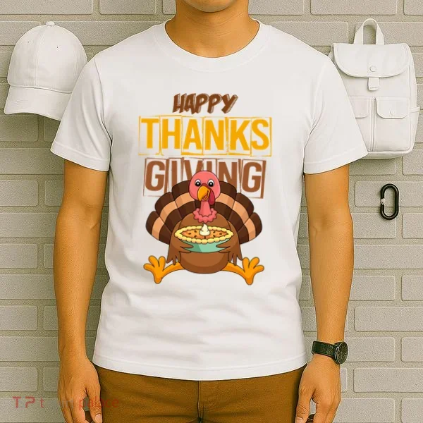 Happy Thanksgiving Turkey Pie Holiday T-Shirt