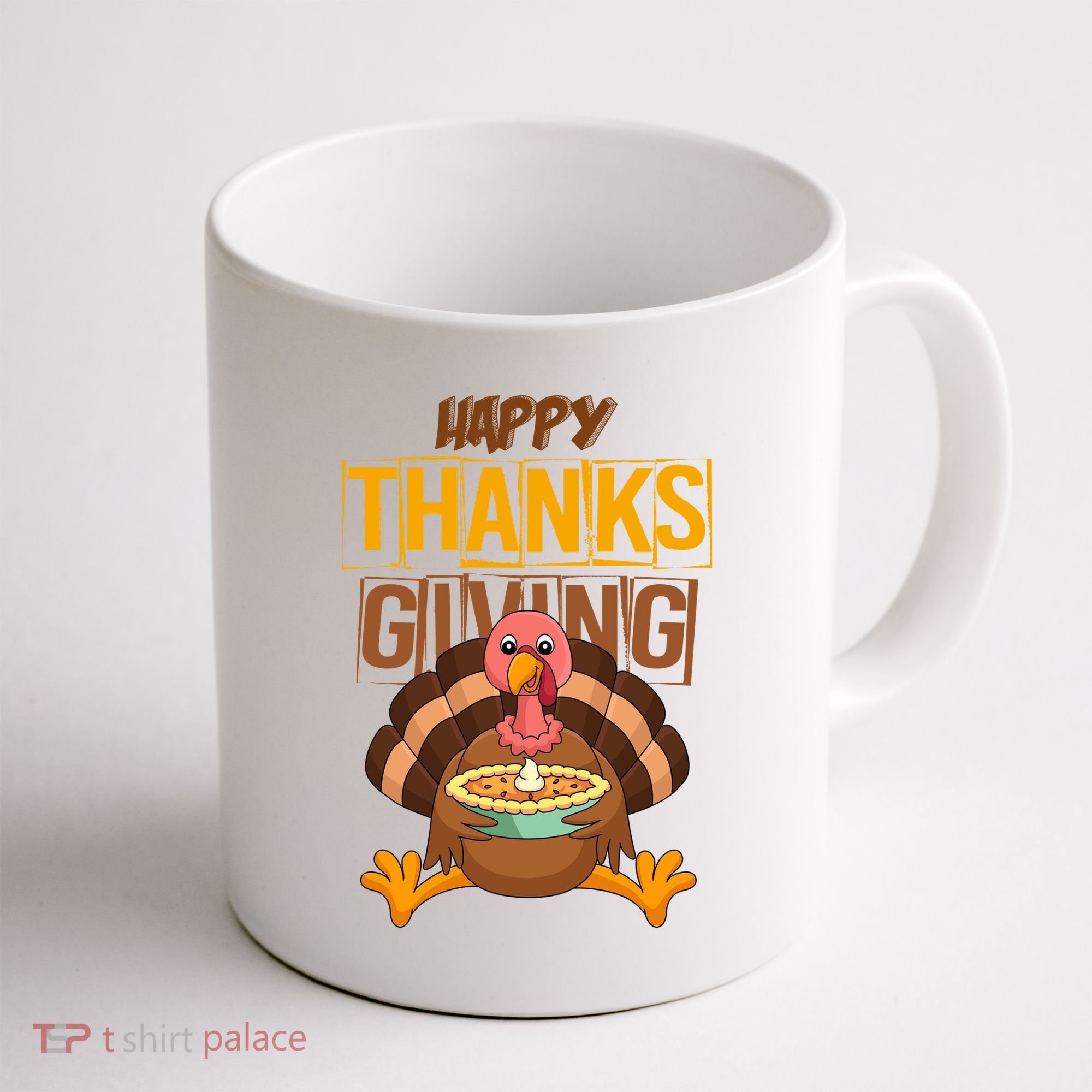 Happy Thanksgiving Turkey Pie Holiday Coffee Mug