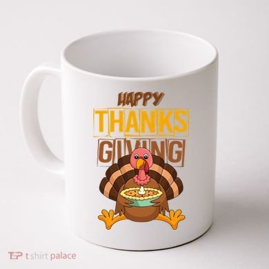 Happy Thanksgiving Turkey Pie Holiday Coffee Mug