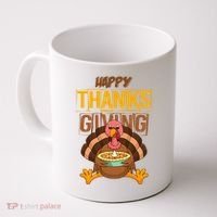 Happy Thanksgiving Turkey Pie Holiday Coffee Mug thumb 0