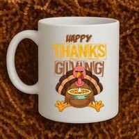 Happy Thanksgiving Turkey Pie Holiday Coffee Mug thumb 2