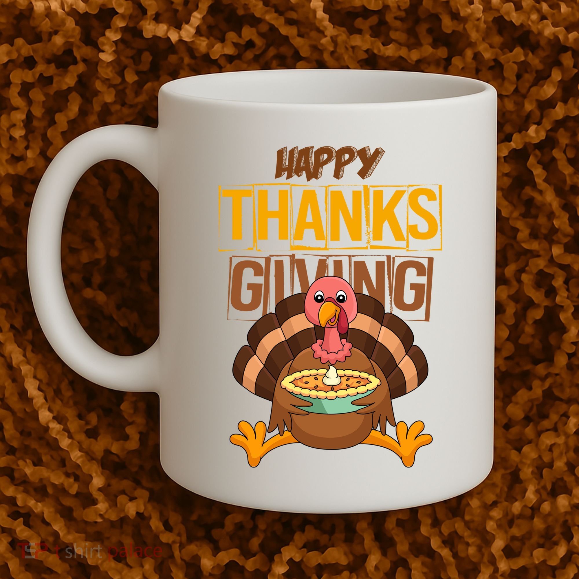 Happy Thanksgiving Turkey Pie Holiday Coffee Mug