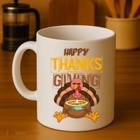 Happy Thanksgiving Turkey Pie Holiday Coffee Mug thumb 4