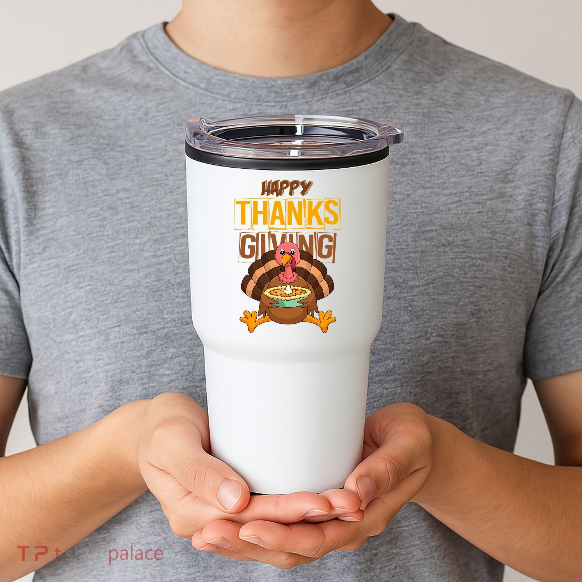 Happy Thanksgiving Turkey Pie Holiday Tumbler