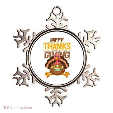 Happy Thanksgiving Turkey Pie Holiday Ornament