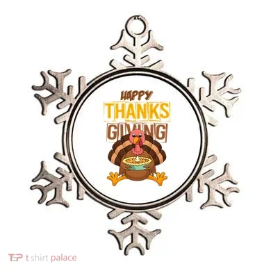 Happy Thanksgiving Turkey Pie Holiday Ornament