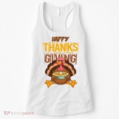 Happy Thanksgiving Turkey Pie Holiday Women's Tank Top