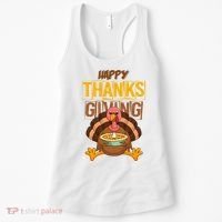 Happy Thanksgiving Turkey Pie Holiday Women's Tank Top thumb 0