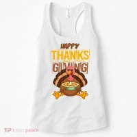 Happy Thanksgiving Turkey Pie Holiday Women's Tank Top thumb 0