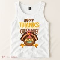 Happy Thanksgiving Turkey Pie Holiday Tank Top thumb 2