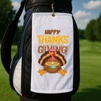 Happy Thanksgiving Turkey Pie Holiday Golf Towel thumb 2
