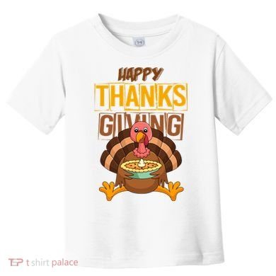 Happy Thanksgiving Turkey Pie Holiday Toddler T-Shirt