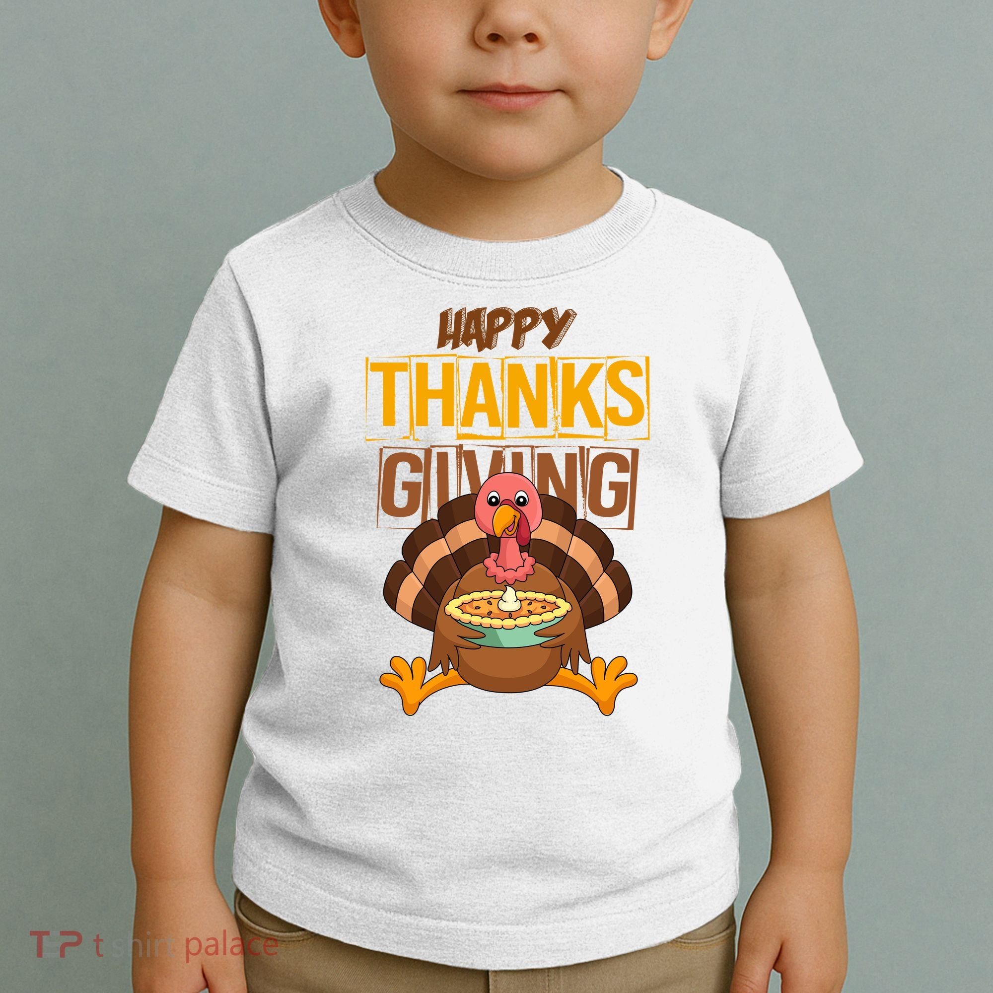 Happy Thanksgiving Turkey Pie Holiday Toddler T-Shirt