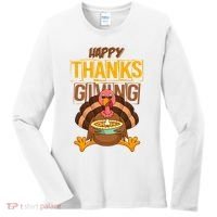 Happy Thanksgiving Turkey Pie Holiday Women's Long Sleeve Shirt thumb 0