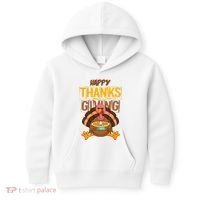 Happy Thanksgiving Turkey Pie Holiday Kids Hoodie thumb 0
