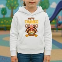 Happy Thanksgiving Turkey Pie Holiday Kids Hoodie thumb 3