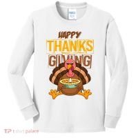 Happy Thanksgiving Turkey Pie Holiday Kids Long Sleeve Shirt thumb 0