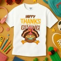Happy Thanksgiving Turkey Pie Holiday Kids T-Shirt thumb 3