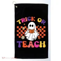 Halloween Teacher Trick Or Teach Gift Golf Towel thumb 0